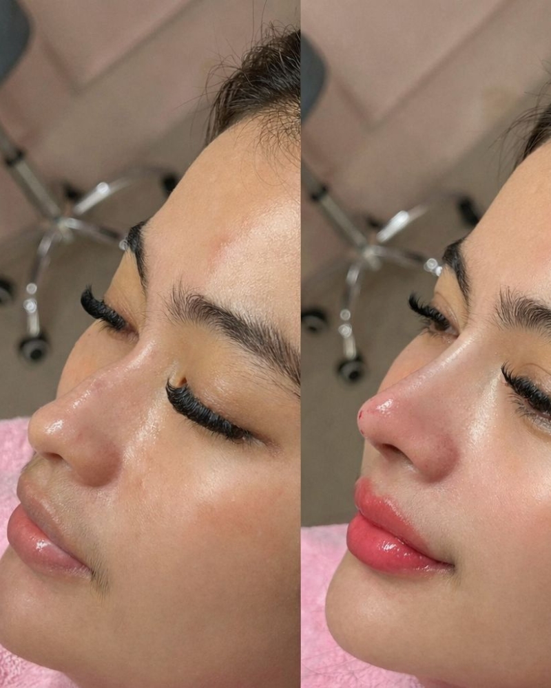 Before after New Barbie High Nose Qiandra Clinic